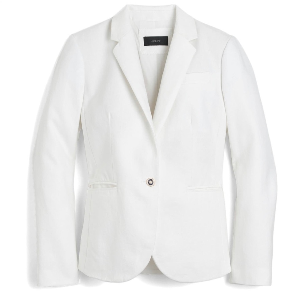 J. Crew Campbell blazer in white linen